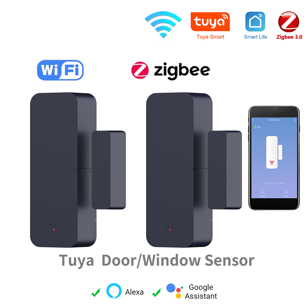 Home Security Device - Tuya-磁気ドアセンサーZigbee,窓,エントリーセンサー,セキュリティ,スマートライフ,alexa,GoogleHomeで動作