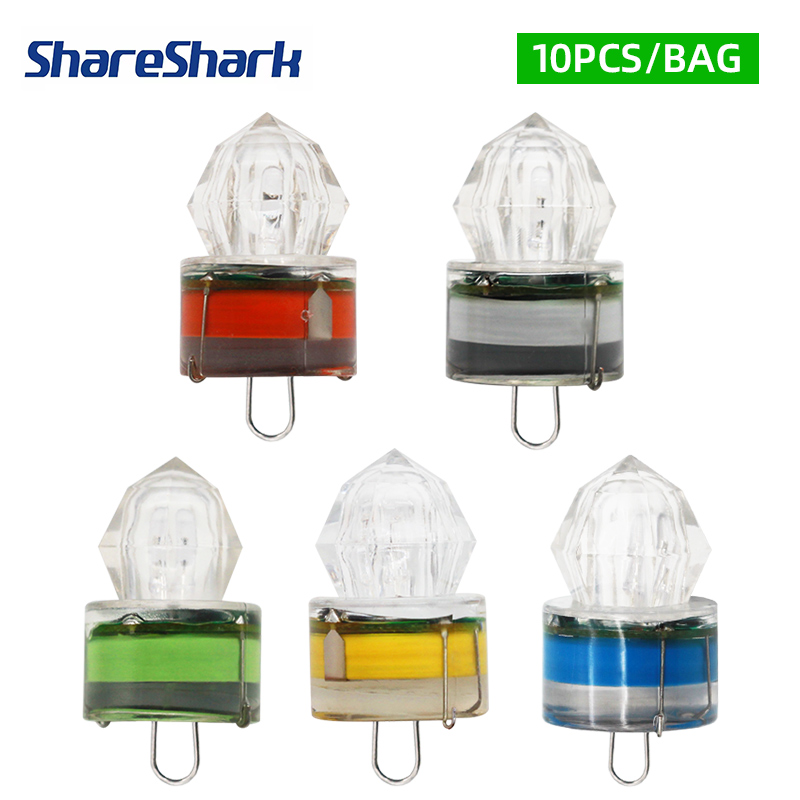 Home Security Companies - ShareShark 10個入り LED釣りライト 水中遠投防水ダイヤモンドチューブ カラフルルアー 夜釣り用