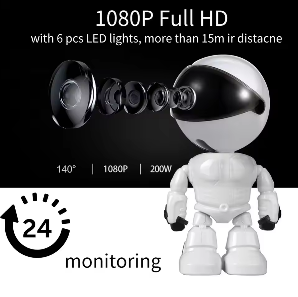 Home Security Robots - スマートロボット WiFi IPカメラ 1080P HD ベビーモニター＆ホームセキュリティ