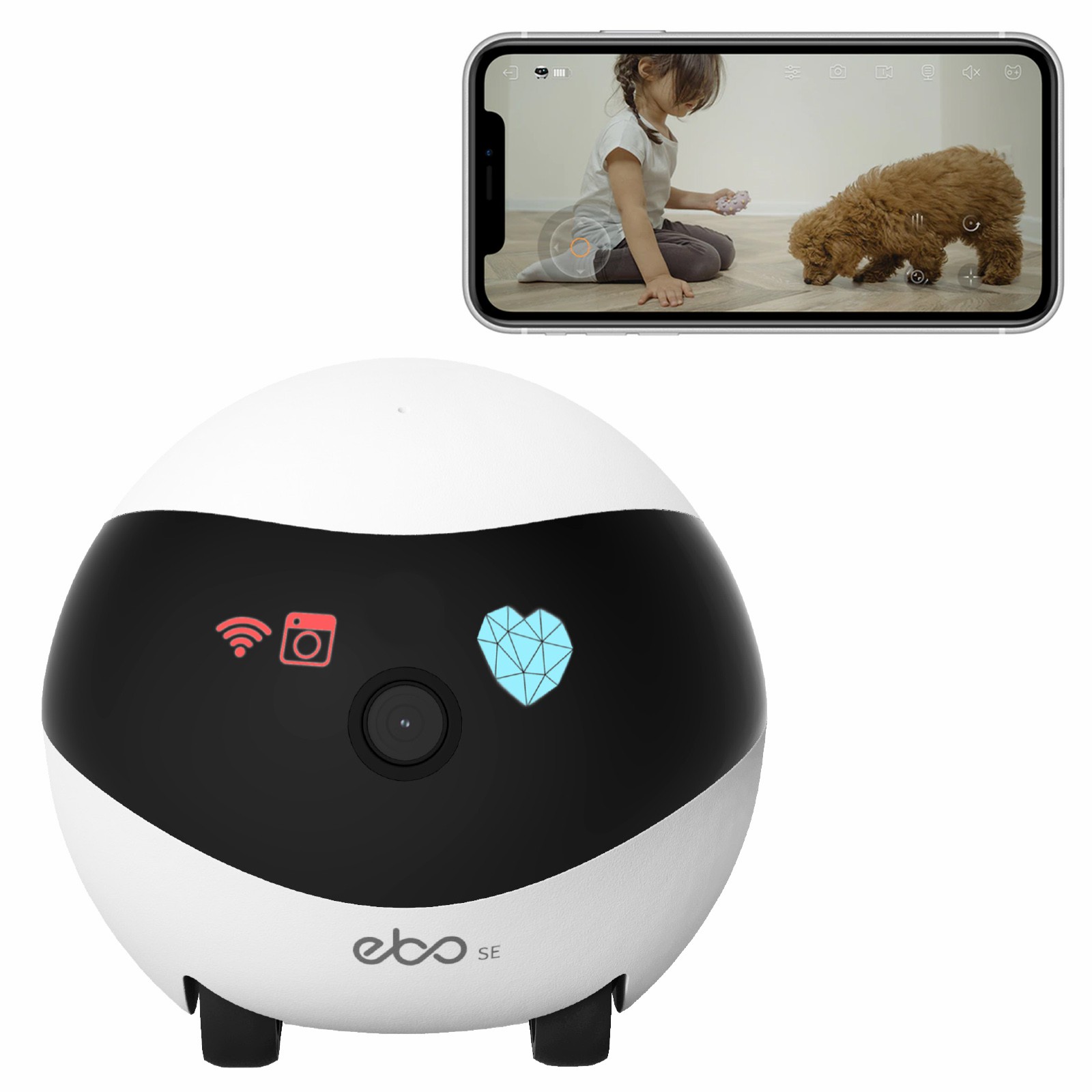 Home Security Robots - EBO SE スマートホームロボットコンパニオン セキュリティカメラ付き 1080P HD音声