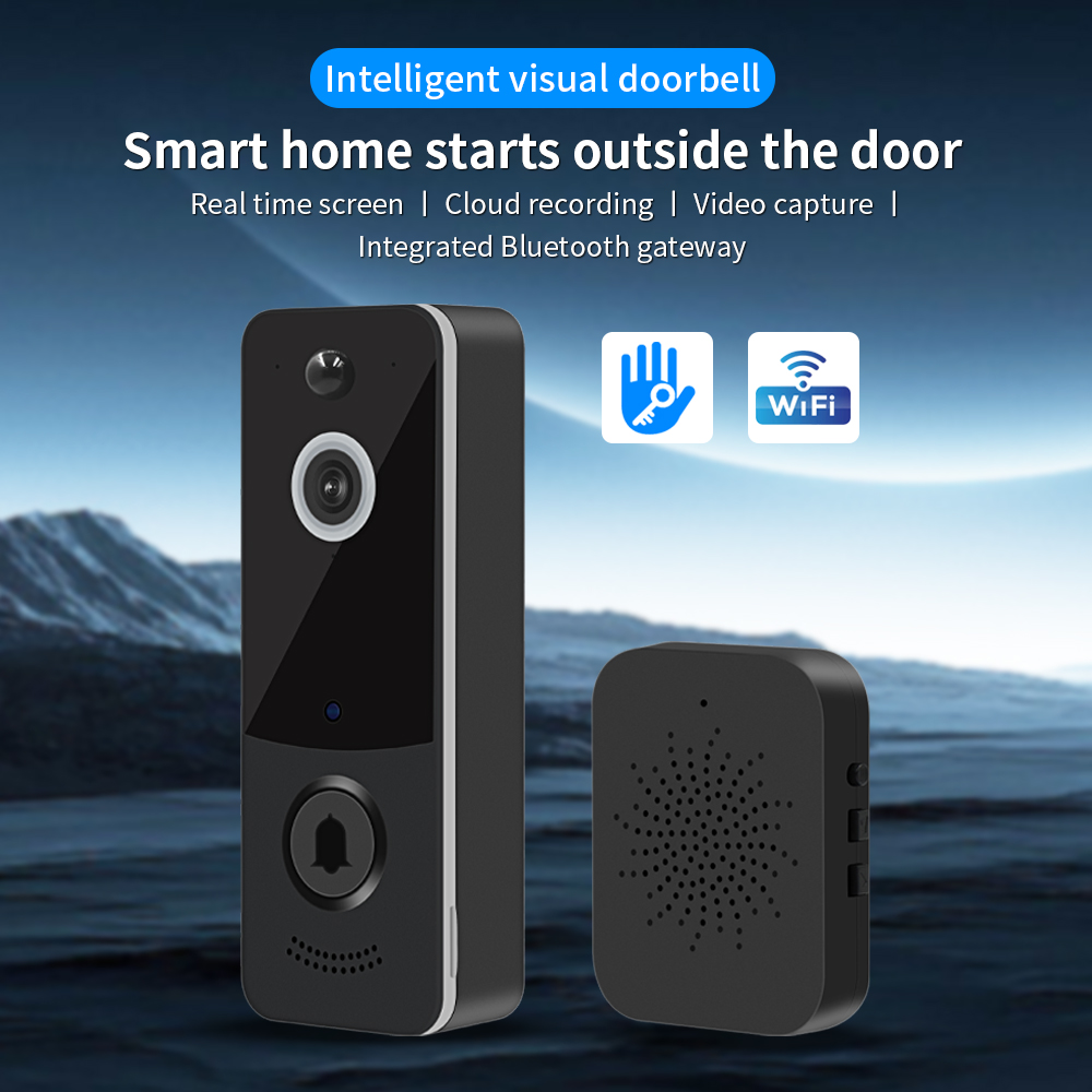 Home Security Doorbell Camera - 1080P WIFI ビデオドアベル TTLOCK アプリスマートホームドアベルワイヤレスセキュリティカメラドアベル PIR