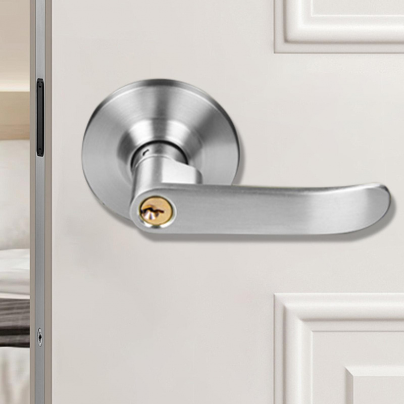 Home Security Bars - プレミアム球形三連ハンドルロックボール、静音ドアロックセット（3キー付き）、家庭用安全寝室ドアハンドルロック