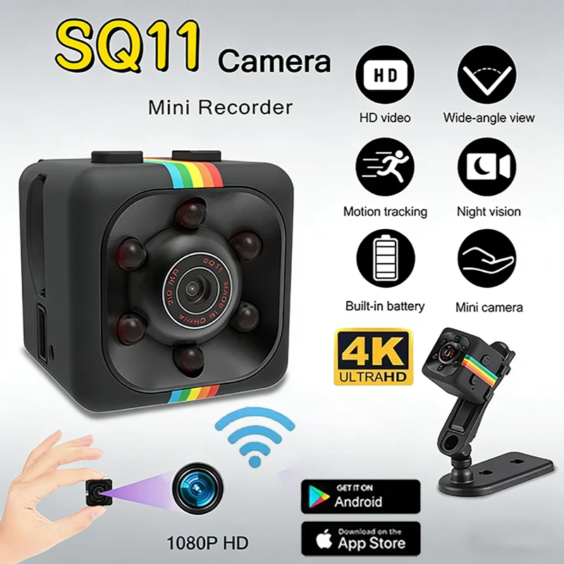 Home Security No Wifi Needed - 4KミニHDカメラ1080pポータブル小型ナニーカムビデオ音声ミニDVレコーダー屋内隠しセキュリティカメラオフィス家庭用2026