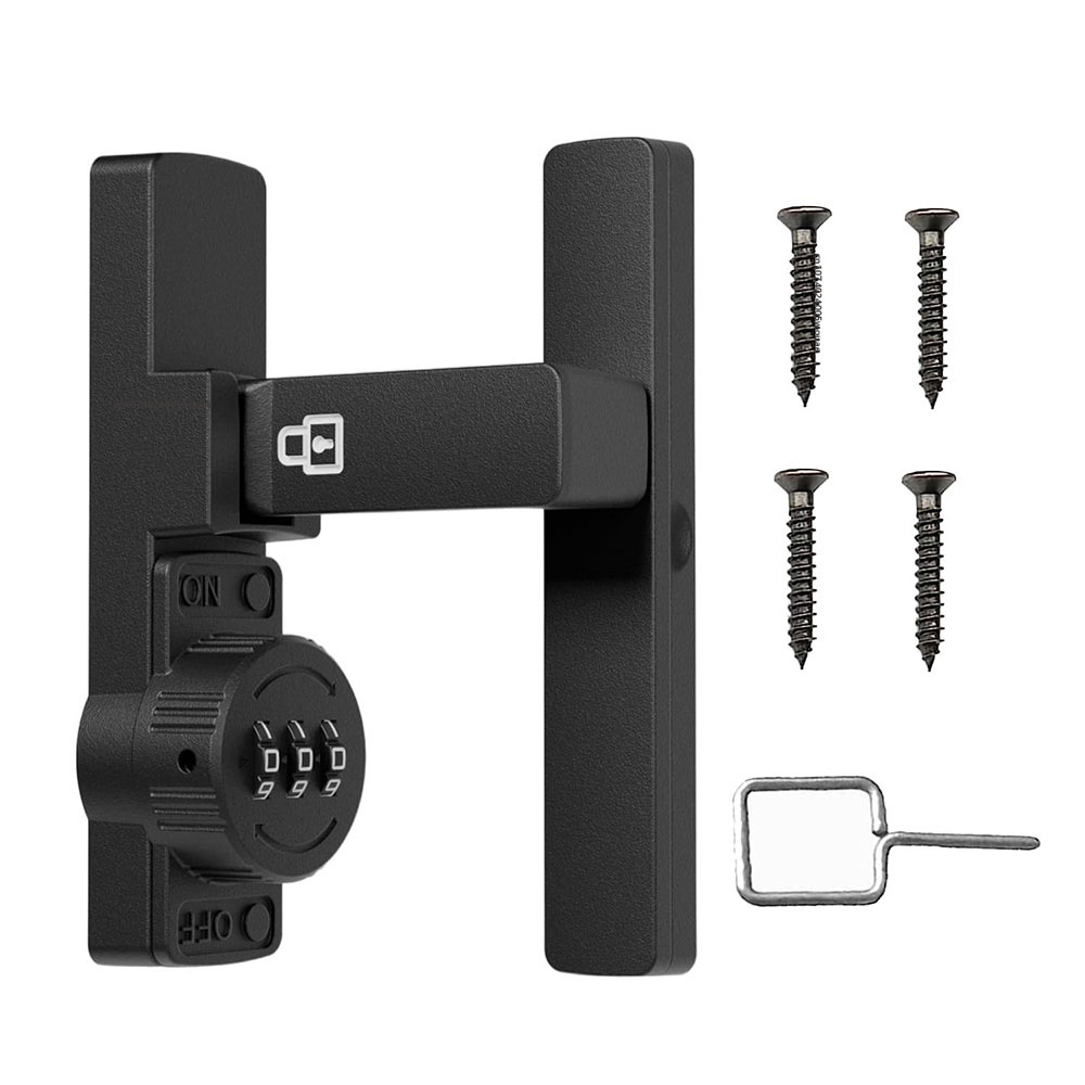Home Security Locks - セキュリティ納屋ドアロック 3桁コンビネーションロック ホームドアロック バスルームワインキャビネット用 パスワードコード付き 耐久性のある亜鉛合金