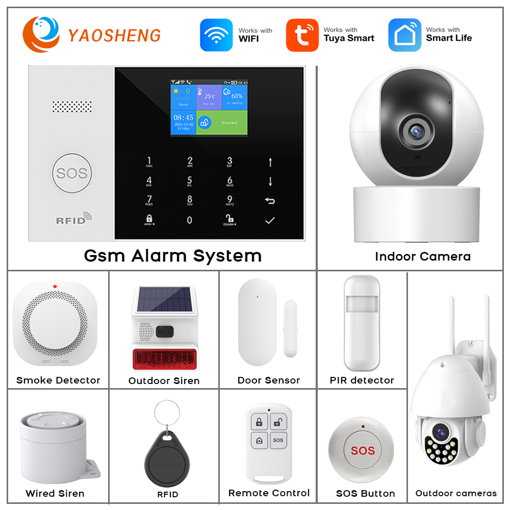 Home Security System Installation - 4 グラム警報システムセキュリティホーム WIFI Alarme 住宅ワイヤレスホーム警報 Tuya
