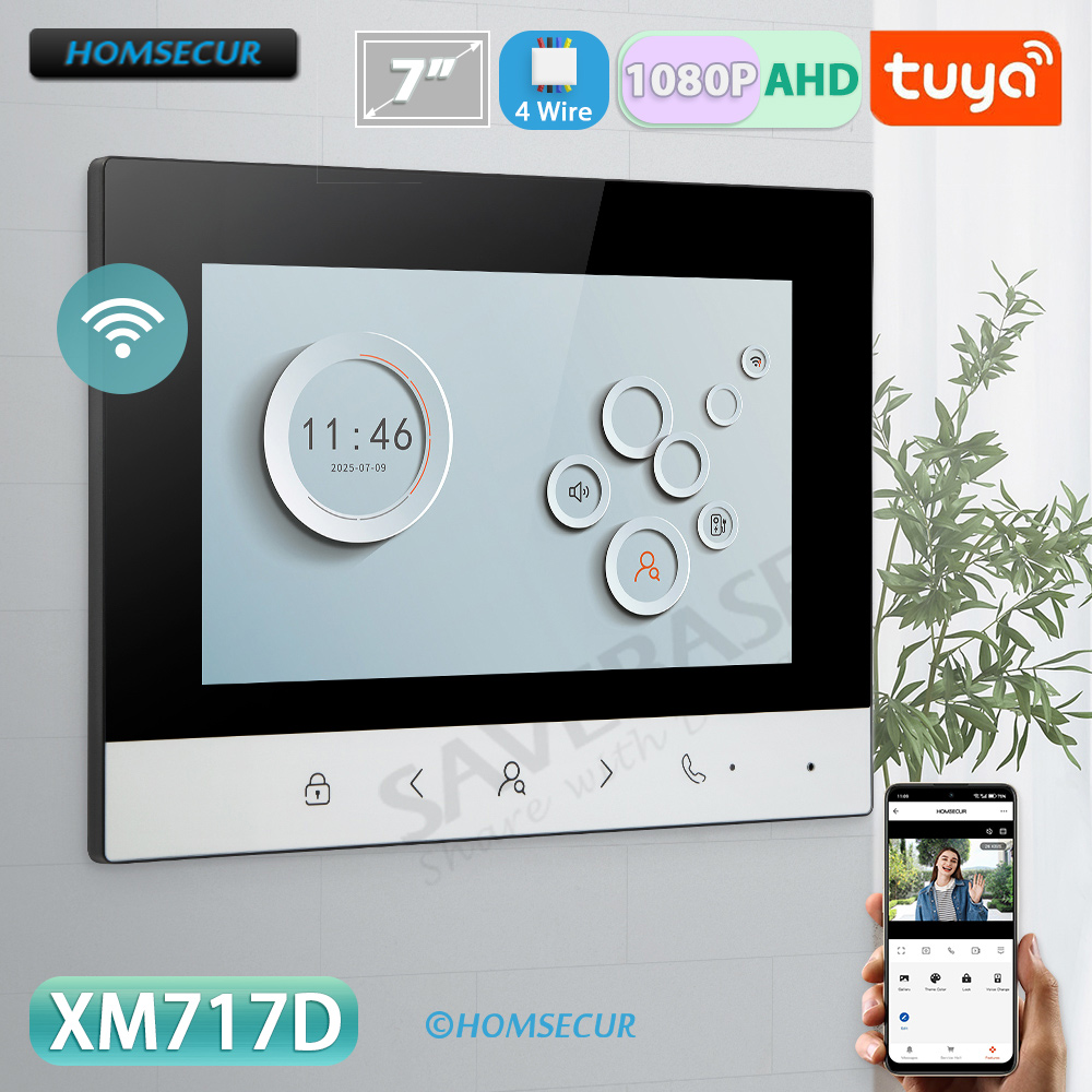 Home Security With Monitoring - TuyaスマートWIFI屋内モニター 7インチ/10インチLCDスクリーン 4線式HD 1080Pハンズフリービデオドアホンインターホン ドアベル ホームセキュリティ