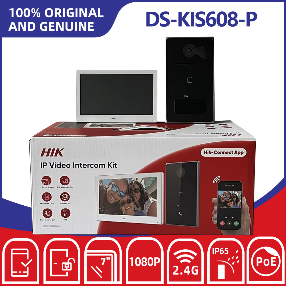 Home Security System Hikvision - Hikvision DS-KIS608-P IP ビデオインターホンキット 7 インチ