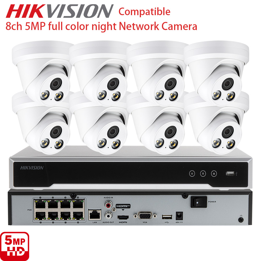 Home Security System Hikvision - 8CH 5MP IP CCTV セキュリティカメラシステム 8