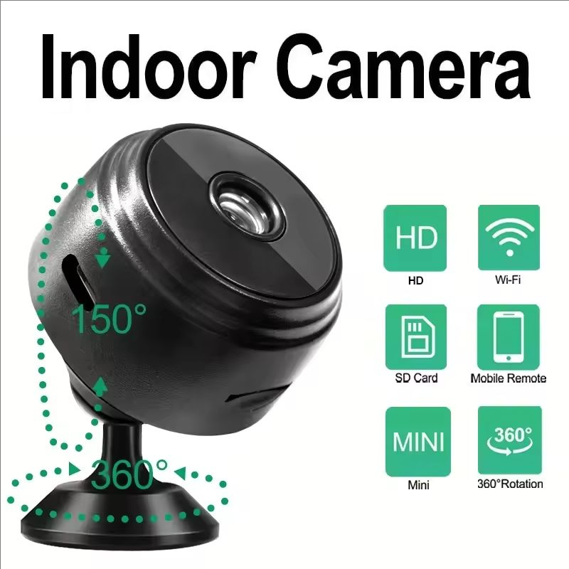 Home Security Lidar - 1080P HDミニWiFiカメラ ワイヤレス防犯カメラ 赤外線ナイトビジョン 動体検知 小型ベビーモニターカメラ