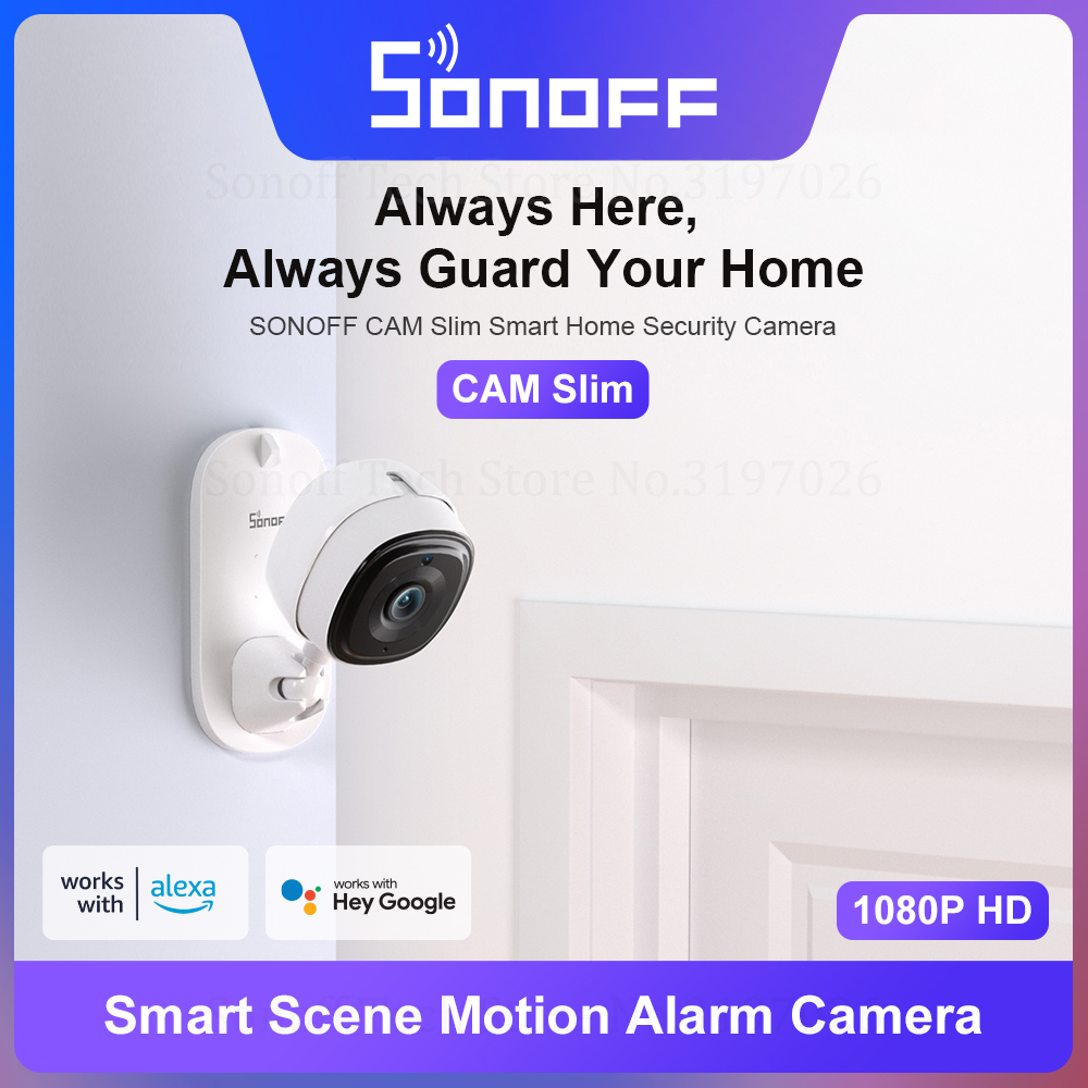 Home Security Lidar - Sonoff-スマートホームセキュリティカメラ,モーション検出,アラームシーン,リンケージ,エラー,Alexa,Google, 1080p HD,wi-fi,iot,スリム