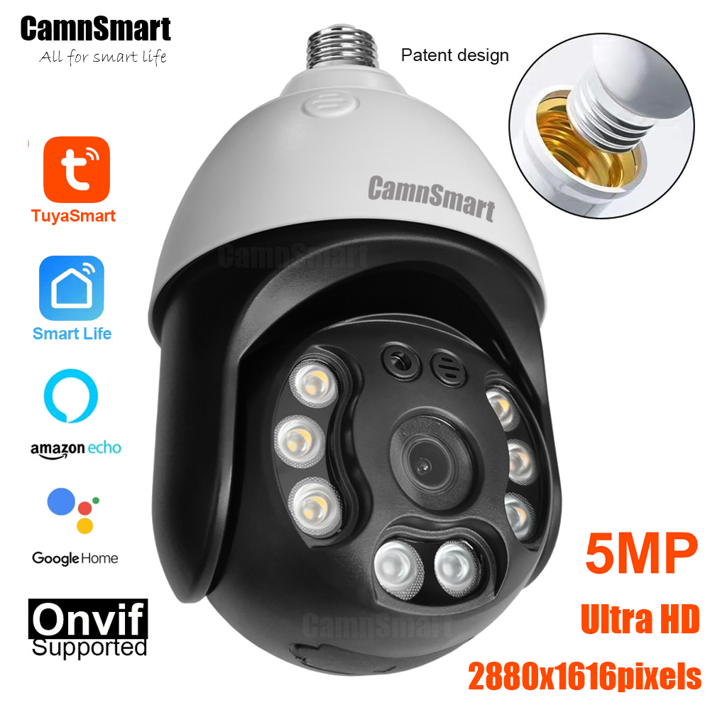 Home Security Lidar - Camnsmart Tuya 5MP Alexa Wifi 電球カメラ