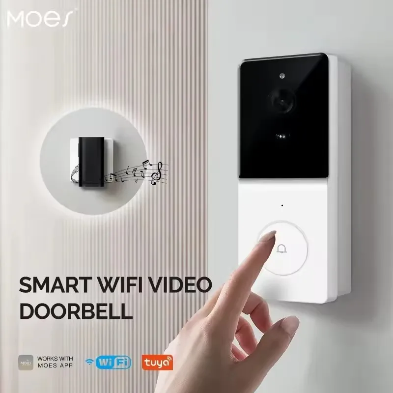 Home Security Doorbell Camera - Moes WIFI ビデオドアベルカメラワイヤレス IR ナイトビジョンスマートホームセキュリティ HD