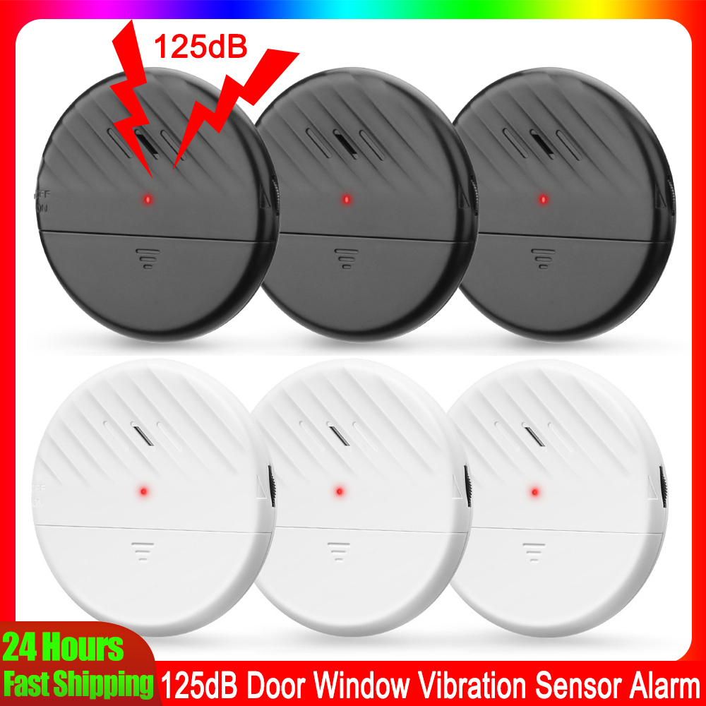 Home Security Device - Elecpow ワイヤレスドア窓振動センサーアラーム 125dB ガラス破損盗難防止センサーホームセキュリティ保護アラーム