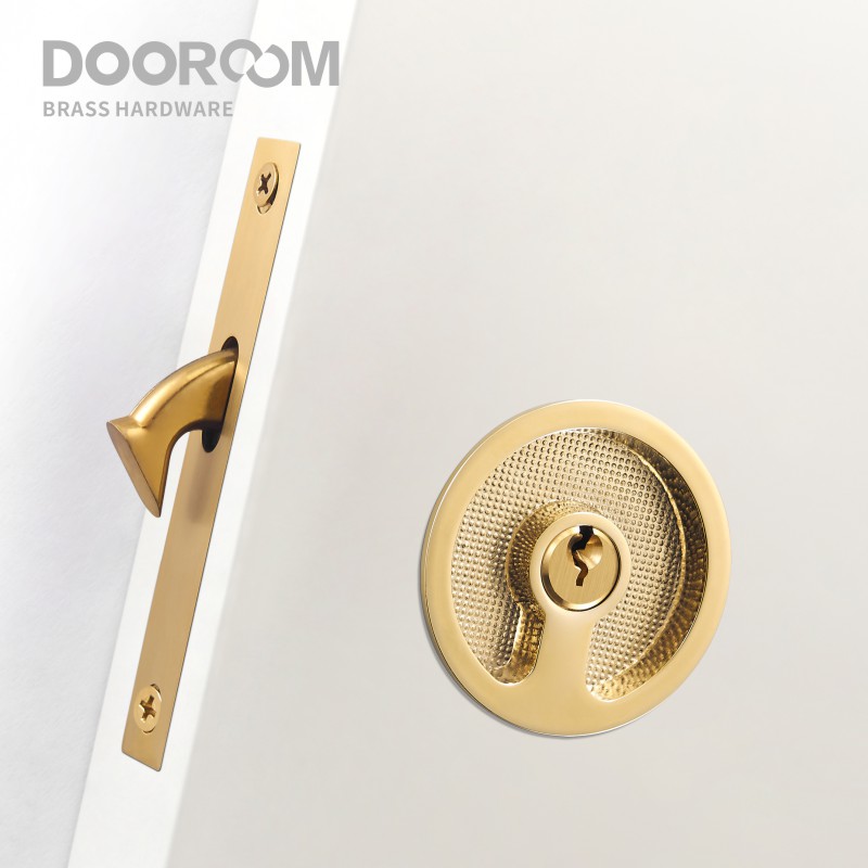 Home Security Locks - ドアロックセット真鍮引き戸ハンドルキッチンバスルームウッドドアモダン象眼細工超薄型光沢金マットブラック