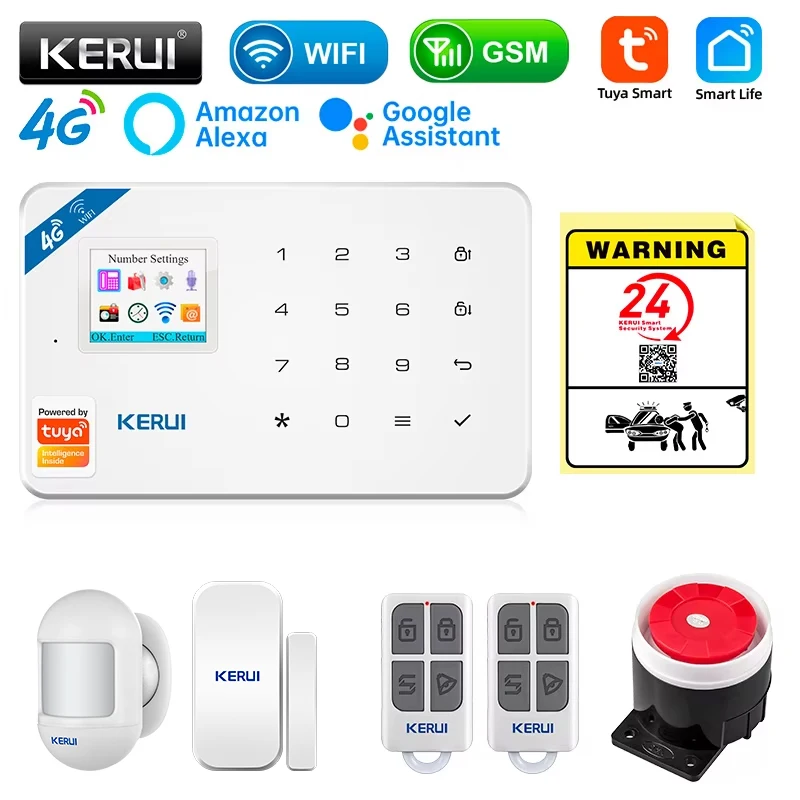 Home Security System Installation - KERUI セキュリティ警報システムキット W184 4G WIFI GSM