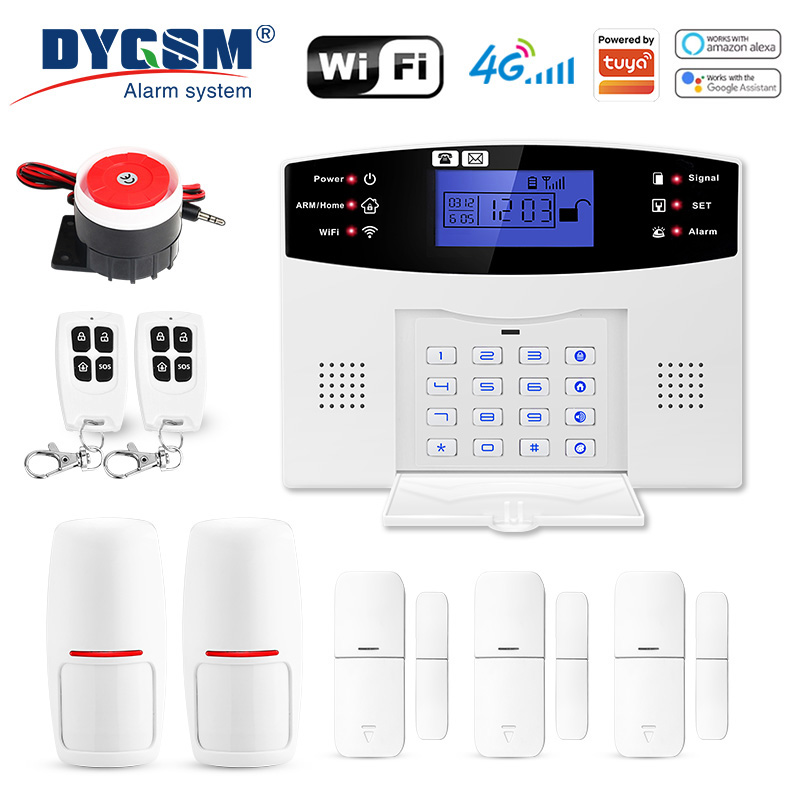 Home Security System Installation - DYGSM Tuya スマート 4G+Wifi ホームセキュリティ警報システム ワイヤレス盗難警報システム