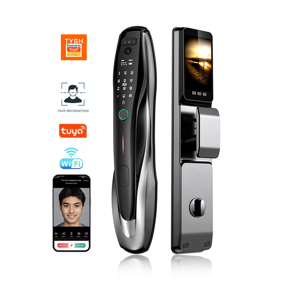 Home Security Doorbell Camera - TYSH Tuyaセキュリティ指紋NFCカードロック解除顔認証スマートホームカメラ玄関ドアロック