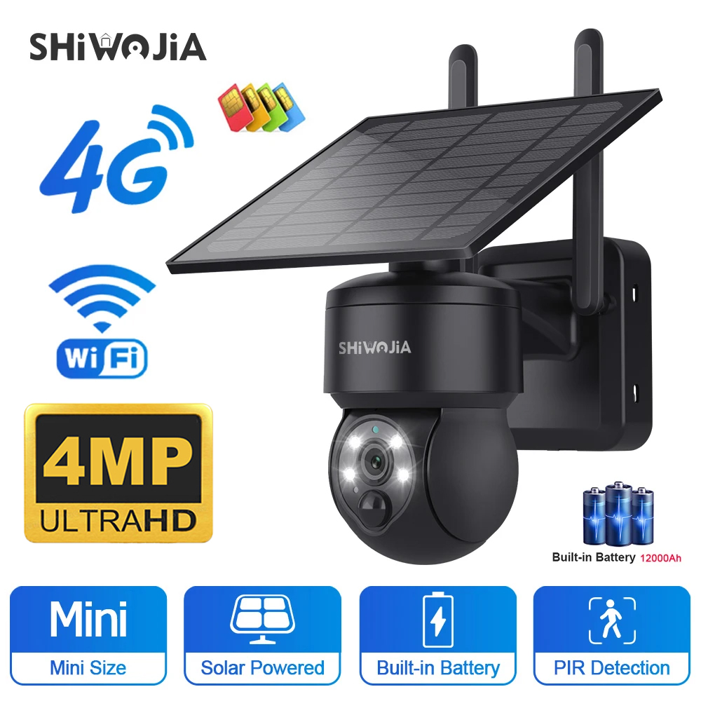 SHIWOJIA WIFI ワイヤレス PTZ ソーラーカメ - Camera Solar Wireless のレビューと価格