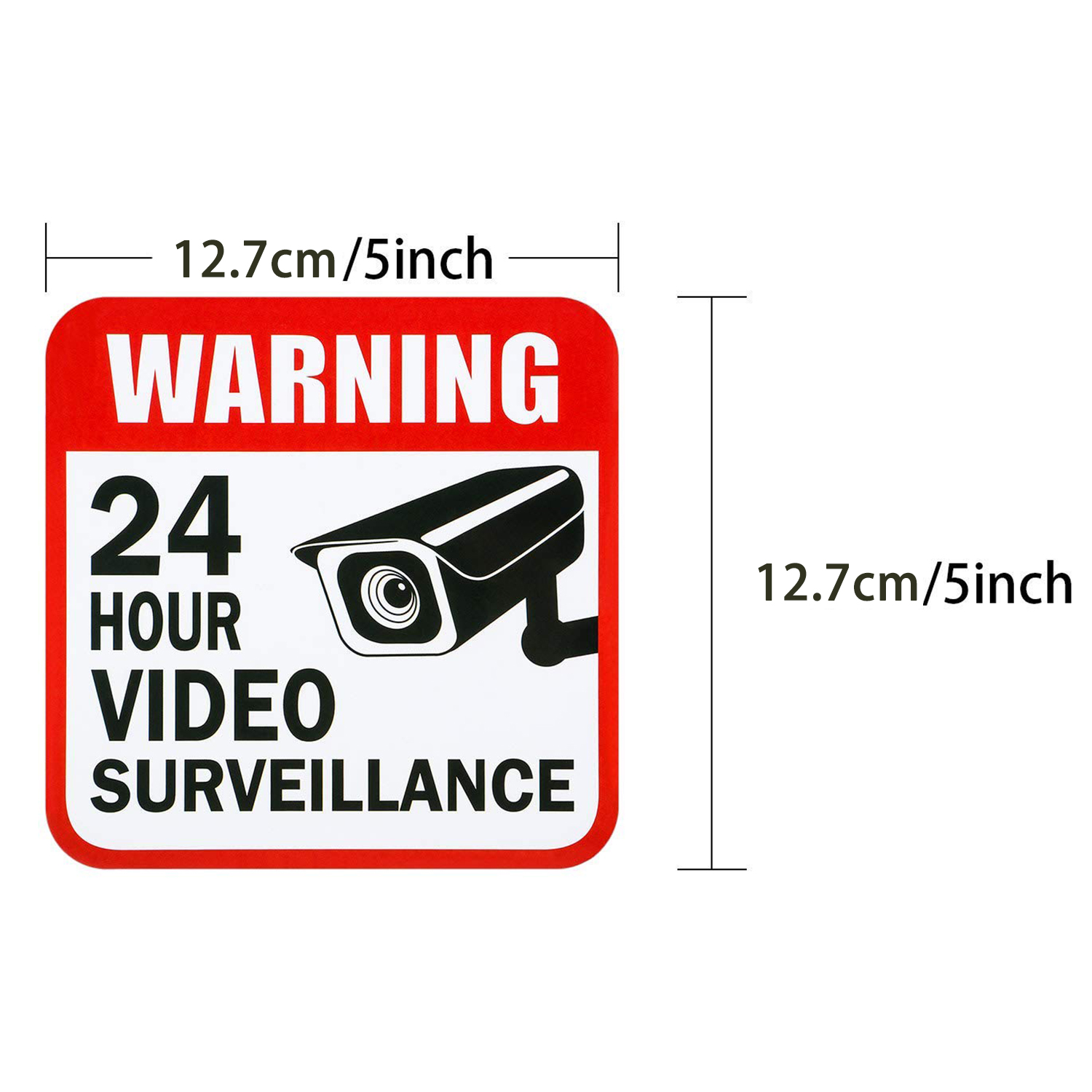5枚/パック 5*5インチ 24時間監視警告ラベルステッカー - Home Security Companies のレビューと価格