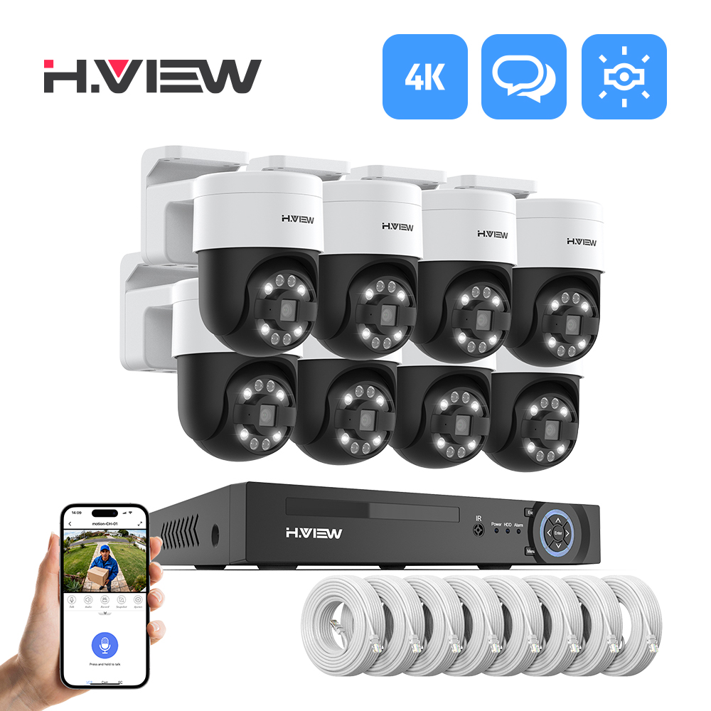 H.view 8Ch 4K 5MP 8MP Cctv セキュ - Home Security System Installation のレビューと価格