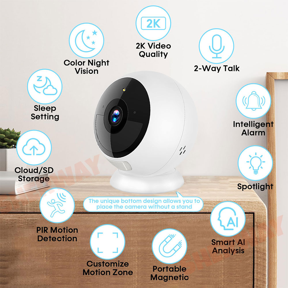 5MP 2K 磁気バッテリーセキュリティカメラ ワイヤレスW - Home Security No Wifi Needed のレビューと価格