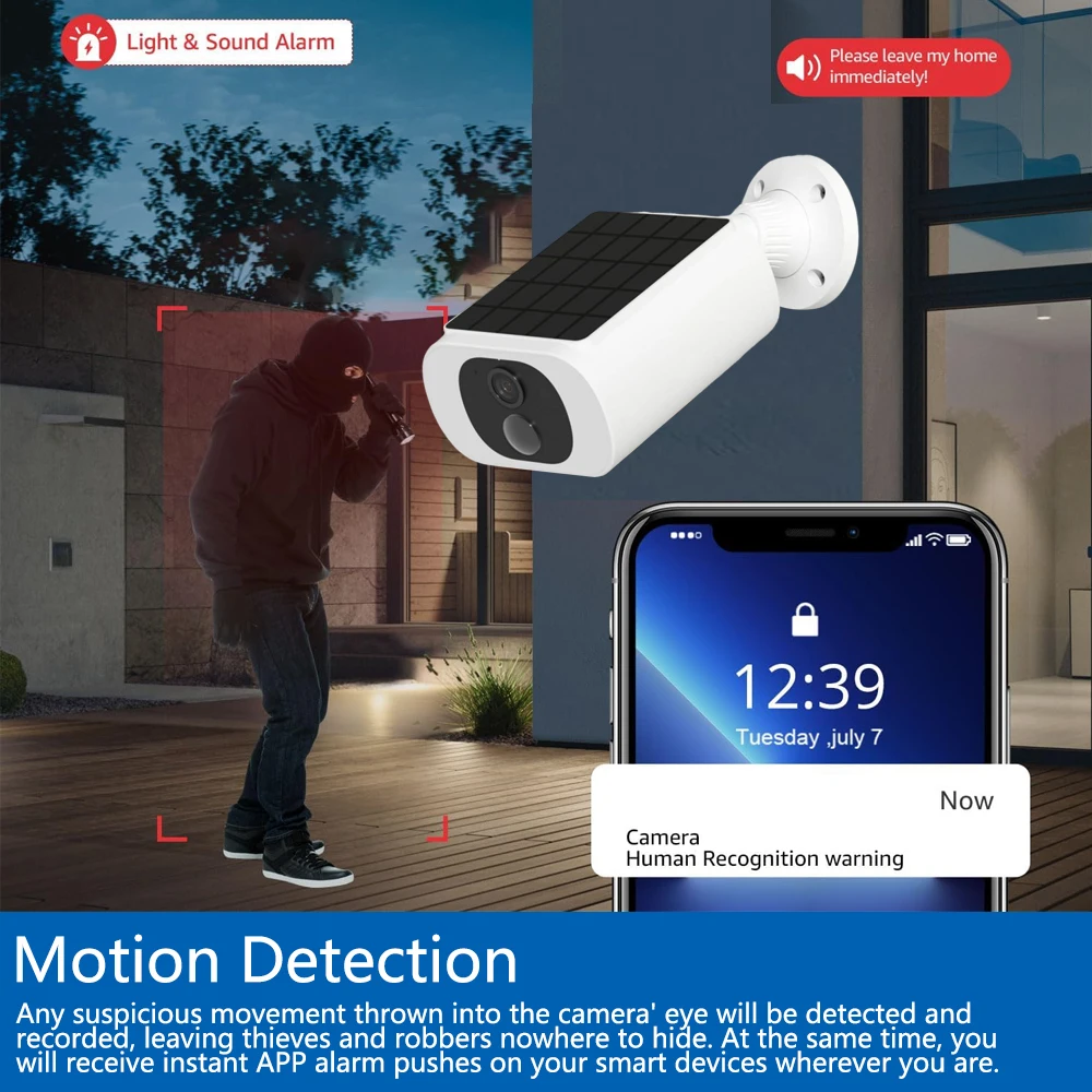 5MP Tuya Smartlife 屋外ソーラーバッテリー - Camera Solar Wireless のレビューと価格