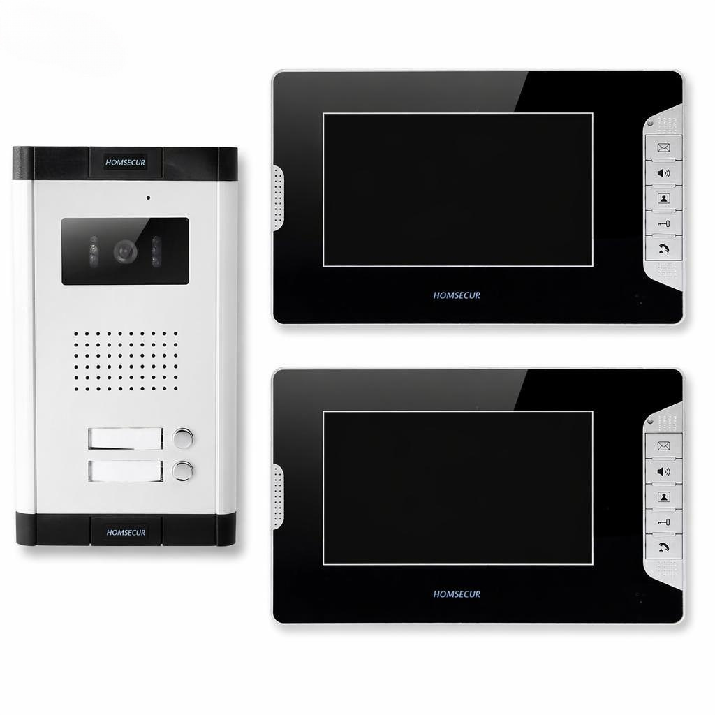 4線式2世帯用ビデオドアホンインターホンシステム、7インチモ - Home Security Doorbell Camera のレビューと価格