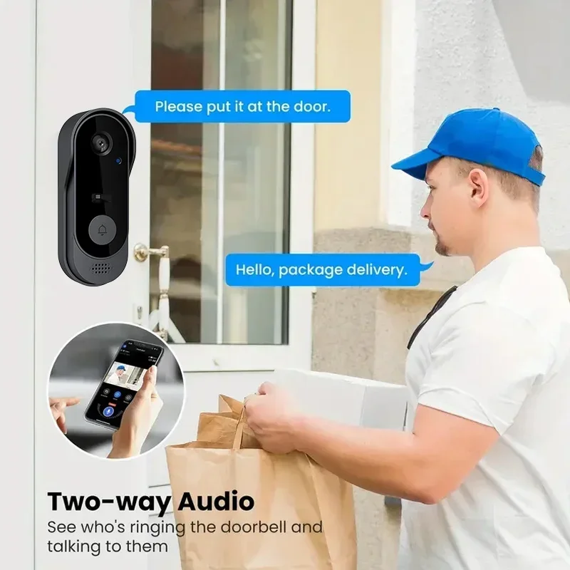 ビデオHDワイヤレス防水ドアベルカメラ、ナイトビジョン＆音声 - Home Security Doorbell Camera のレビューと価格