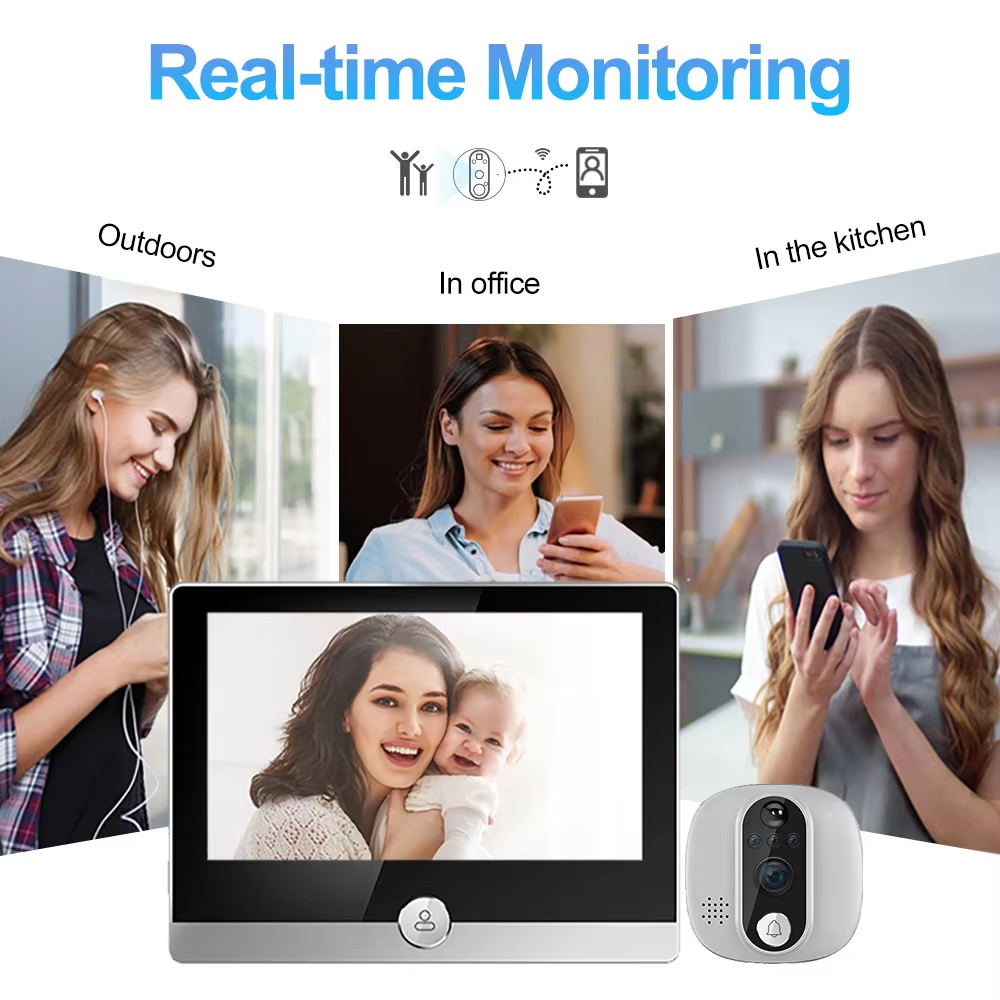 Tuya-デジタルドアビューアー,インターホン,のぞき穴,p - Home Security Doorbell Camera のレビューと価格