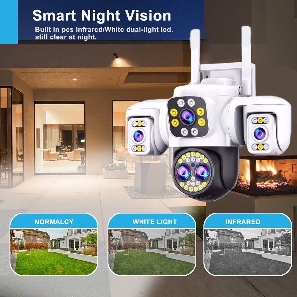 20MP 監視 Wifi カメラ 4 レンズ トリプルスクリ - Home Security Lidar のレビューと価格
