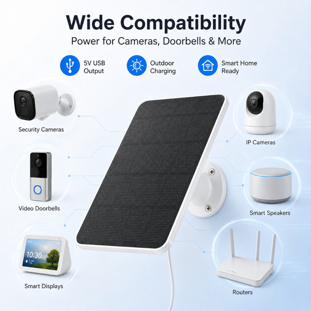 屋外用4W 5Vソーラーパネル充電器、セキュリティカメラ、ド - Home Security Doorbell Camera のレビューと価格