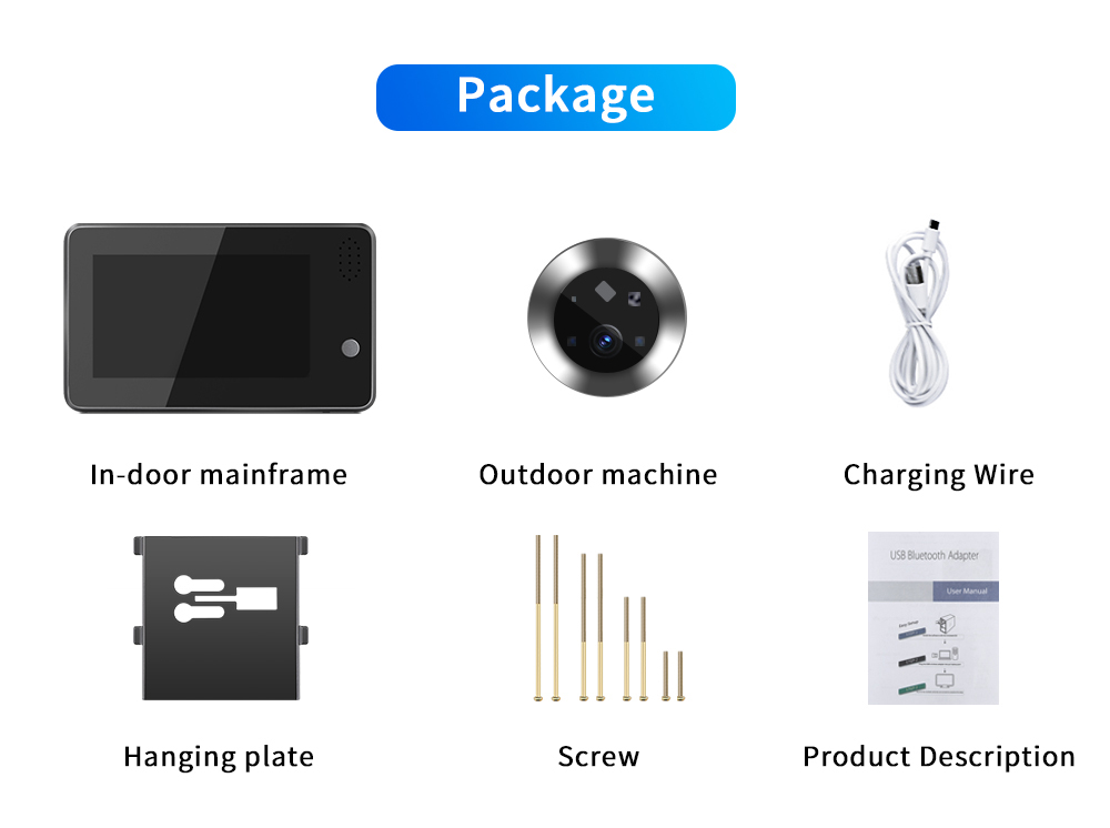4.3インチTuya Smartlife WiFiドアベルビ - Home Security Doorbell Camera のレビューと価格