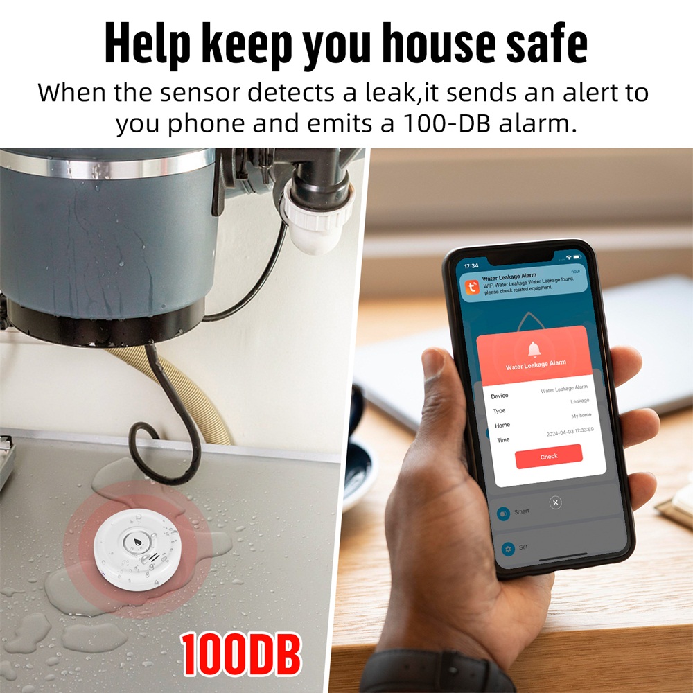 スマート漏水検知器,水位センサー,家庭用警報システム,Tuy - Home Security Device のレビューと価格