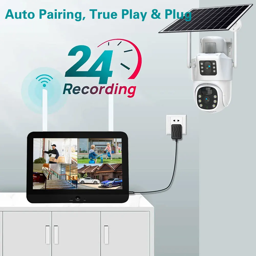 自動追跡ビデオ監視システム,外部監視カメラキット,Ccctv - Camera Solar Wireless のレビューと価格