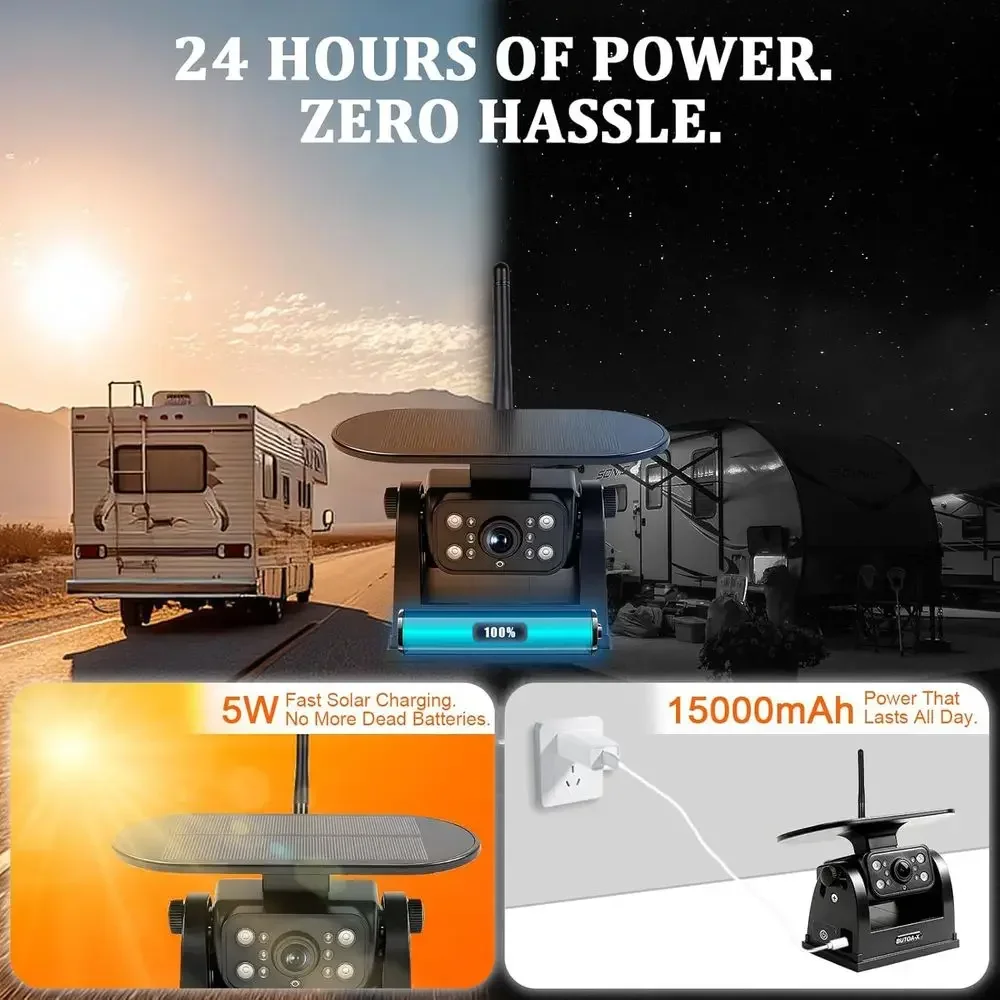 X5磁気ソーラーワイヤレスバックアップカメラ、5インチHDモ - Camera Solar Wireless のレビューと価格