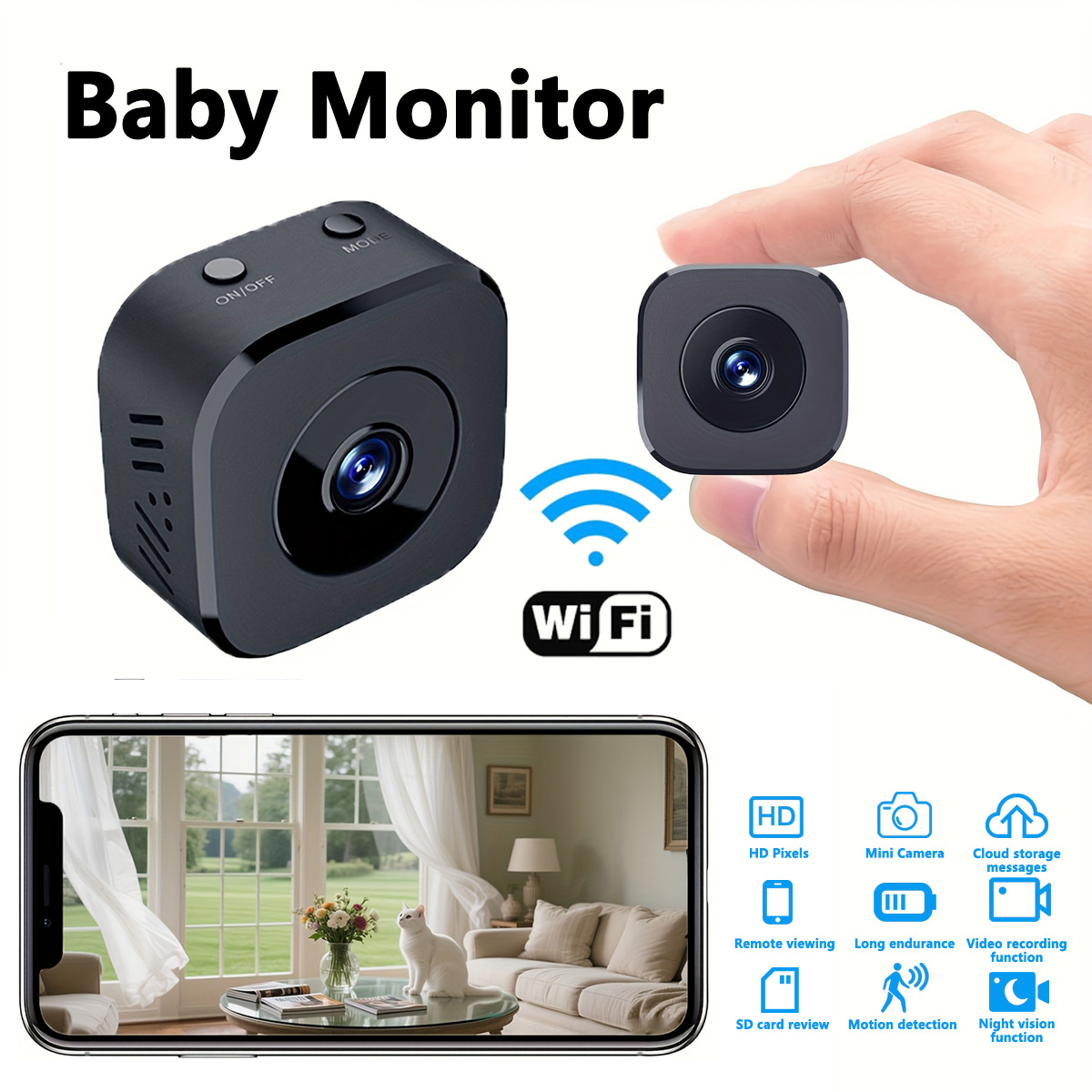 1080P HD ミニ WiFi カメラ屋内安全セキュリティ - Home Security With Monitoring のレビューと価格