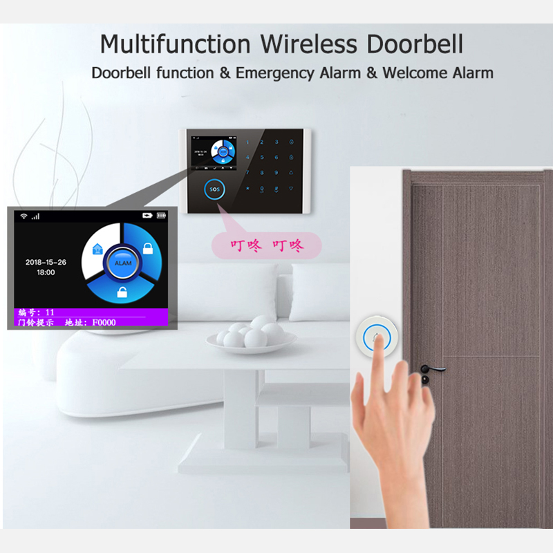 新しい 433MHz ワイヤレスドアベルドアベルボタンホーム - Home Security System Installation のレビューと価格