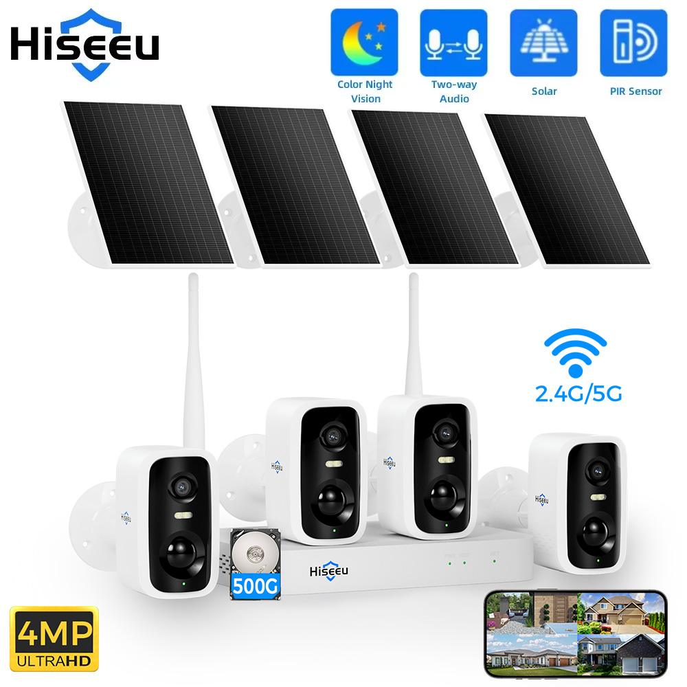 Hiseeu 10CH NVR 4MP WiFiソーラーIP - Home Security With Monitoring のレビューと価格