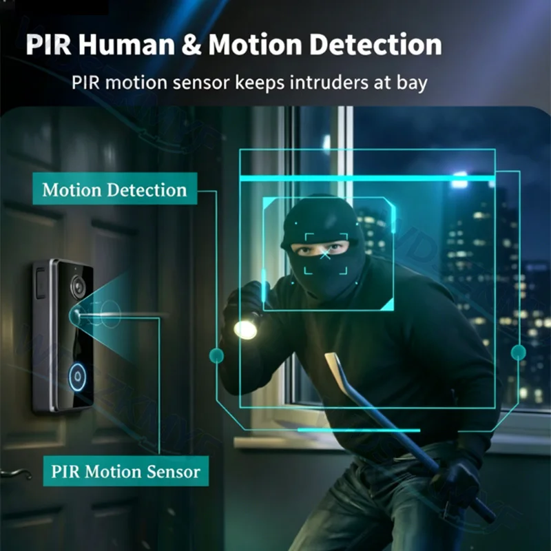 新しい防水ワイヤレスドアベルカメラ 4.3 インチ IPS  - Home Security Doorbell Camera のレビューと価格