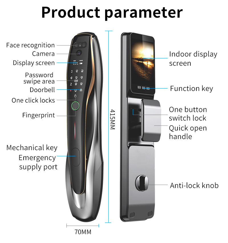 TYSH Tuyaセキュリティ指紋NFCカードロック解除顔認 - Home Security Doorbell Camera のレビューと価格