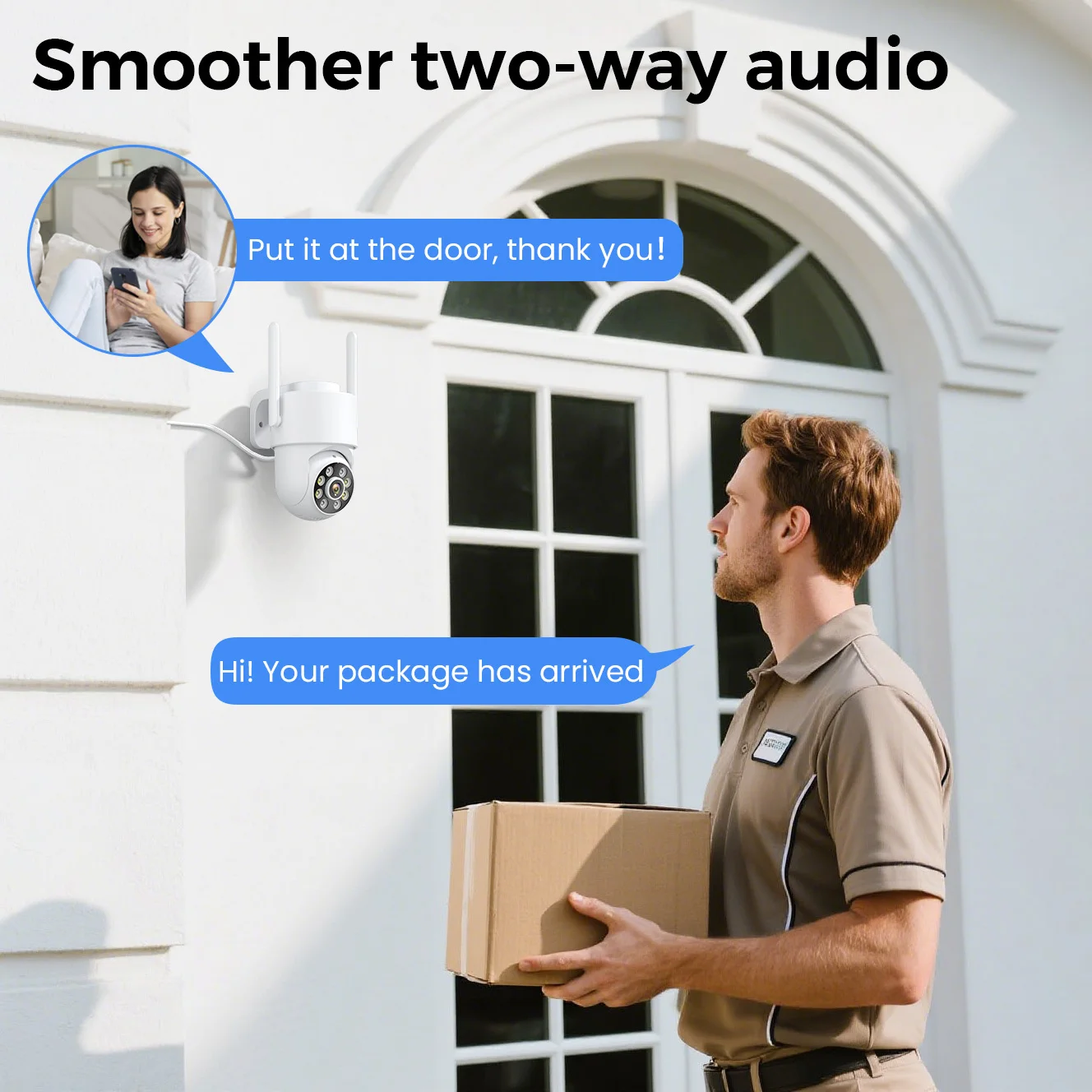 PANEPO 4MP 2K ICsee Wifi カメラ人間 - Home Security Lidar のレビューと価格
