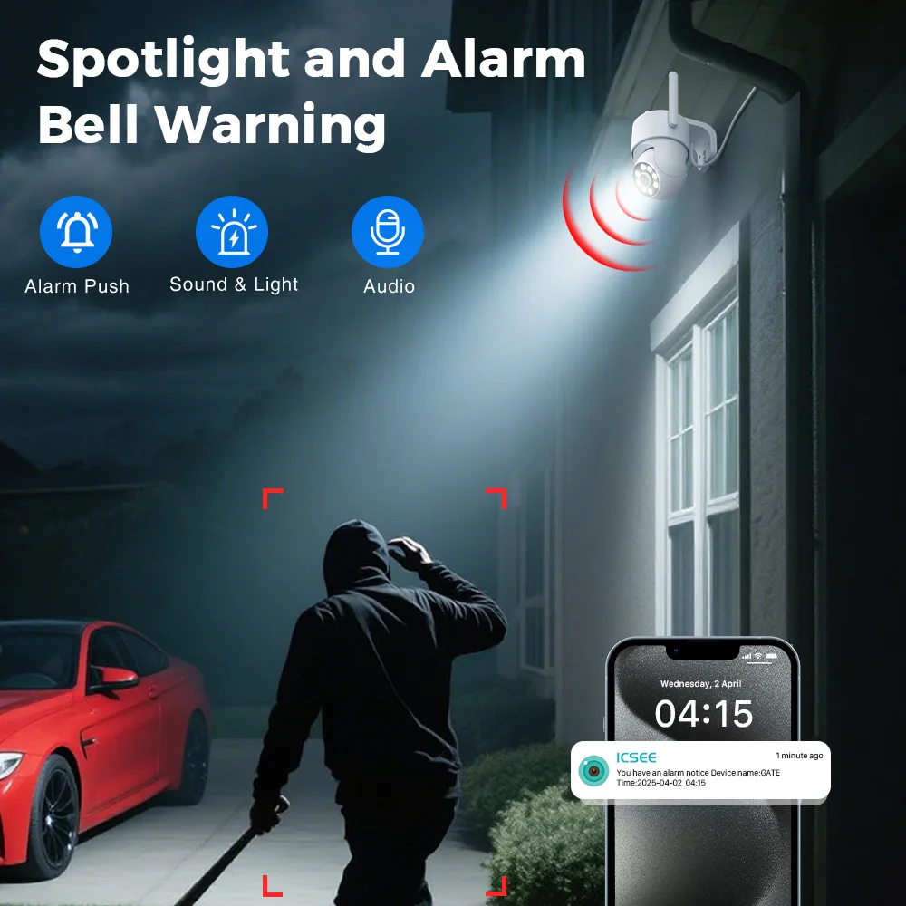 PANEPO 4MP 2K ICsee Wifi カメラ人間 - Home Security Lidar のレビューと価格